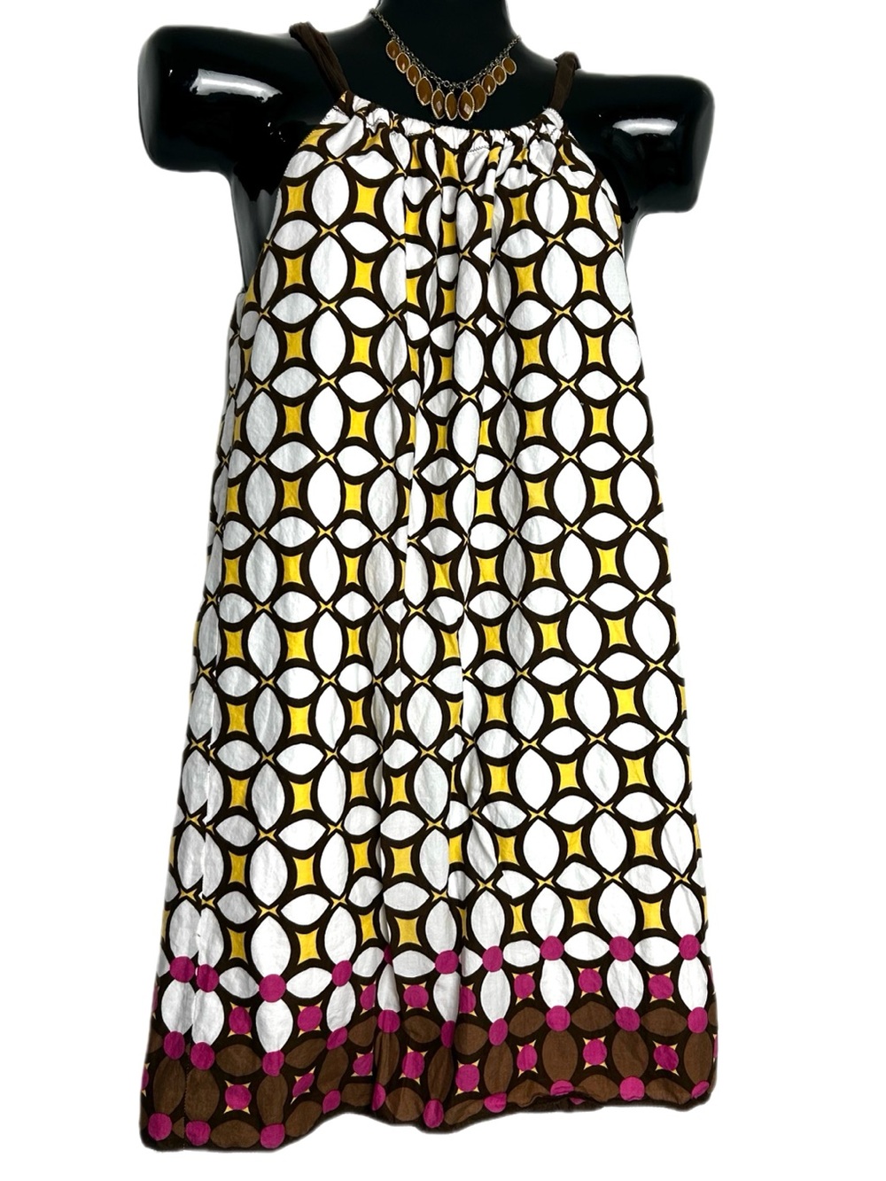Max Studio geometric print halter dress.